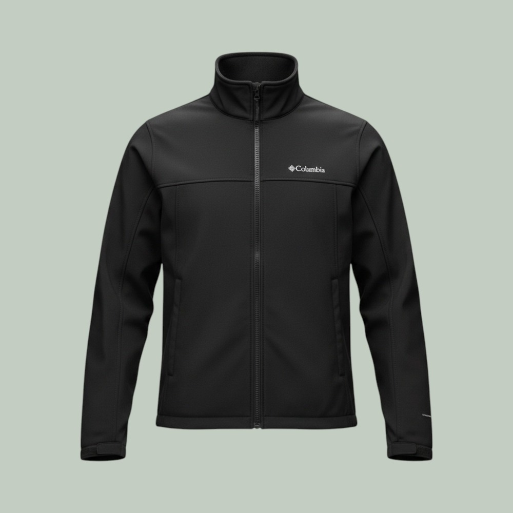 Softshell Fleece Lined Full Zip Jacket Mens Medium Black Columbia XM6093
